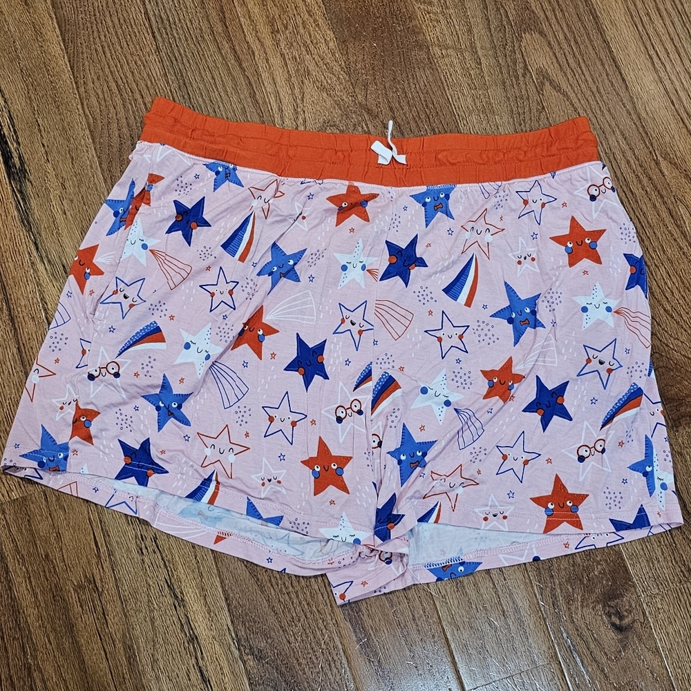 Little Sleepies Pink Stars And Stripes Pj Shorts Large